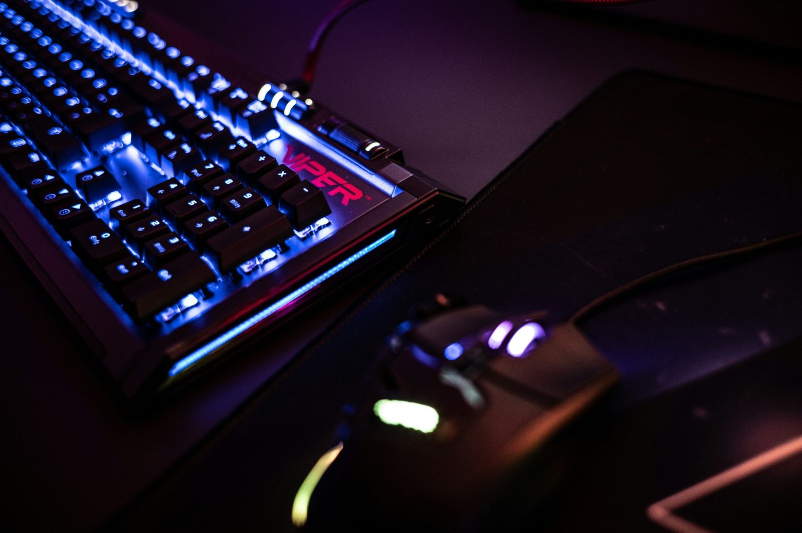 a close up of a keyboard and a mouse